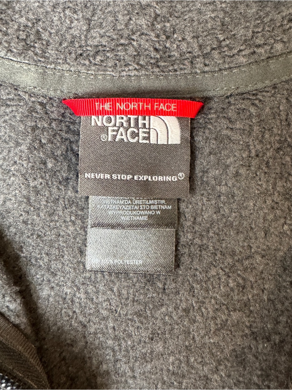 The North Face Men's Zip-Up Fleece Sweater - Charcoal Gray - Picture 4 of 7
